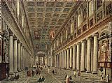 Interior Canvas Paintings - Interior of the Santa Maria Maggiore in Rome
